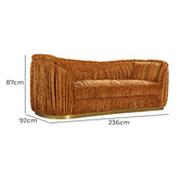 By Designs Clarette 3 Seater Chenille Sofa