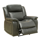 By Designs Powell Faux Leather Electric Recliner Chair