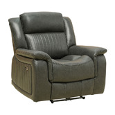 By Designs Powell Faux Leather Electric Recliner Chair