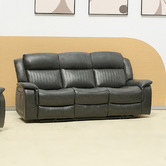 By Designs Powell 3 Seater Faux Leather Recliner Sofa