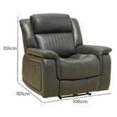 By Designs Powell Faux Leather Electric Recliner Chair