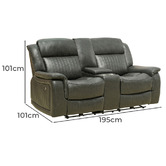 By Designs Powell 2 Seater Faux Leather Recliner Sofa