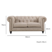 By Designs Landon 2 Seater Chesterfield Sofa