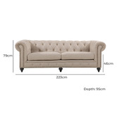 By Designs Landon 3 Seater Chesterfield Sofa