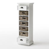 Balmoral Designs Halifax 5 Rattan Baskets and 2 Drawers Storage Unit