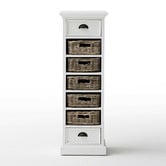 Balmoral Designs Halifax 5 Rattan Baskets and 2 Drawers Storage Unit