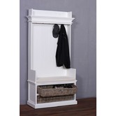 Balmoral Designs Halifax Coat Hanger Unit with 2 Rattan Baskets and Cushion