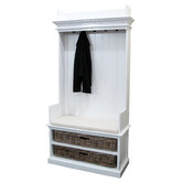 Balmoral Designs Halifax Coat Hanger Unit with 2 Rattan Baskets and Cushion