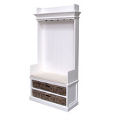 Balmoral Designs Halifax Coat Hanger Unit with 2 Rattan Baskets and Cushion