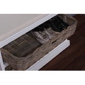 Balmoral Designs Halifax Coat Hanger Unit with 2 Rattan Baskets and Cushion
