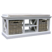 Balmoral Designs Coastal Storage Bench Seat &amp; Cushion