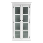 Balmoral Designs White Coastal Display Cabinet with 2 Glass Doors