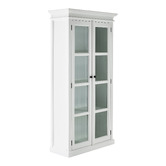Balmoral Designs White Coastal Display Cabinet with 2 Glass Doors
