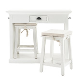 Balmoral Designs Halifax Kitchen Island Bench with Stools