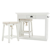 Balmoral Designs Halifax Kitchen Island Bench with Stools