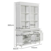 Balmoral Designs Lewis 4 Door 2 Drawer Buffet &amp; 6 Shelf Hutch