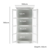 Balmoral Designs White Coastal Display Cabinet with 2 Glass Doors
