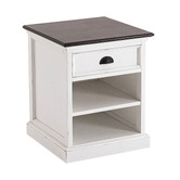 Balmoral Designs White &amp; Dark Timber Meharry Bedside Table