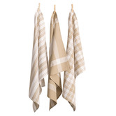 Chiswick Living 3 Piece Madrid Stripe &amp; Check Tea Towel Set