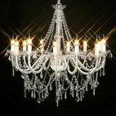 Lucca and Luna Cassie French Provincial 12 Arm Acrylic Chandelier