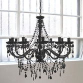 Lucca and Luna Cassie Black Acrylic 12 Light Chandelier