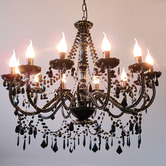 Lucca and Luna Cassie Black Acrylic 12 Light Chandelier