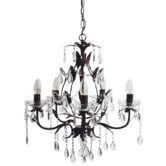 Lucca and Luna Celine Black &amp; Copper 5 Light Chandelier