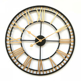 Lucca and Luna 60cm Gold &amp; Black London Metal Wall Clock