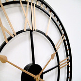 Lucca and Luna 60cm Gold &amp; Black London Metal Wall Clock