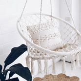 Lucca and Luna Madrid Macrame Cotton Hammock Chair
