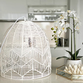 Lucca and Luna Amalfi Rattan Lace Pendant Light