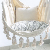 Lucca and Luna Cream Soho Hand Woven Cotton Hammock Chair