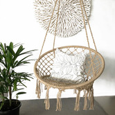 Lucca and Luna Madrid Macrame Cotton Hammock Chair