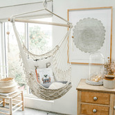 Lucca and Luna Salvador Hand-Woven Cotton Hammock Chair