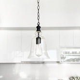 Lucca and Luna Gracie Glass Bell Pendant Light