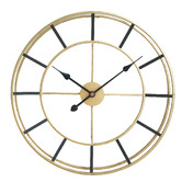 Lucca and Luna 60cm Gold &amp; Black Oxford Metal Wall Clock