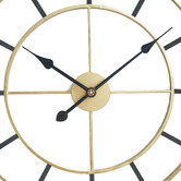 Lucca and Luna 60cm Gold &amp; Black Oxford Metal Wall Clock