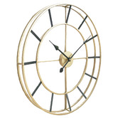 Lucca and Luna 60cm Gold &amp; Black Oxford Metal Wall Clock