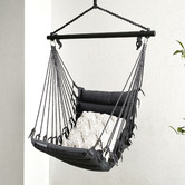 Lucca and Luna Charcoal Padded Hanging Hammock Chair