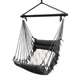 Lucca and Luna Charcoal Padded Hanging Hammock Chair