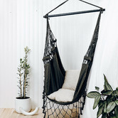 Lucca and Luna French Provincial Hanging Hammock Chair Charcoal