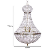 Lucca and Luna Elegant Palace Glass &amp; Metal 5 Light Chandelier
