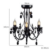 Lucca and Luna Harmony Leaf 3 Light Ceiling Chandelier