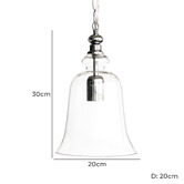 Lucca and Luna Gracie Glass Bell Pendant Light