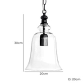Lucca and Luna Gracie Glass Bell Pendant Light