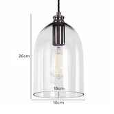 Lucca and Luna Willow Dome Metal &amp; Glass Pendant Light
