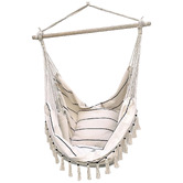 Lucca and Luna Soho Pinstripe Hanging Hammock Chair with Cushion