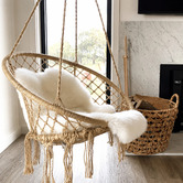 Lucca and Luna Madrid Macrame Cotton Hammock Chair