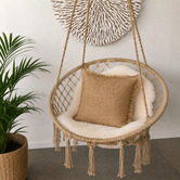 Lucca and Luna Madrid Macrame Cotton Hammock Chair