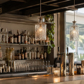 Lucca and Luna Whisky Decanter Glass Pendant Light